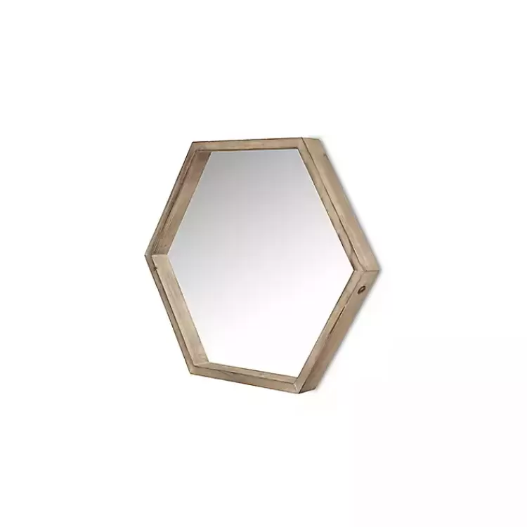 wood_frame_hexagon_wall_mirror_2.webp Wood Frame Hexagon Wall Mirror>Kirklands Home Store