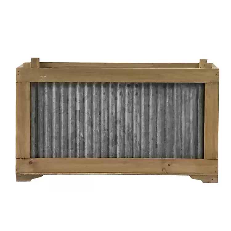 Wood Planters with Galvanized Sides, Set of 2>Kirklands Home Shop