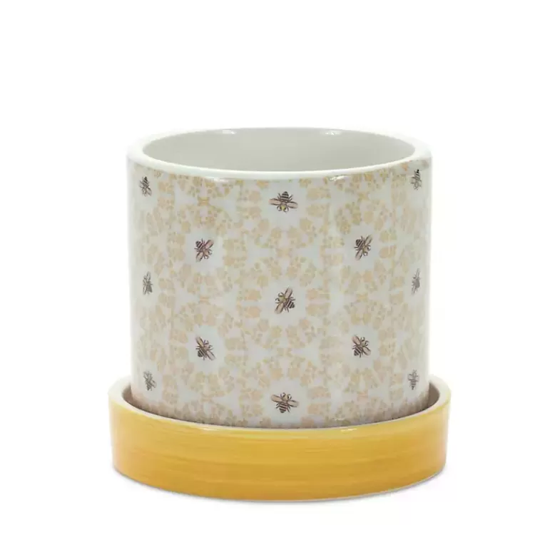 Yellow Striped and Bee Decorative Pots, Set of 2>Kirklands Home Sale